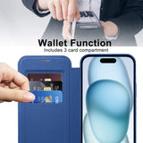 Husa de protectie Techsuit SmartMag Book compatibil cu iPhone 15 Plus, Albastru