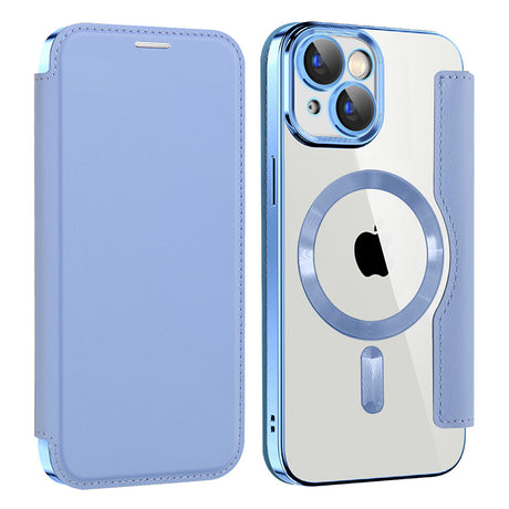 Husa de protectie Techsuit SmartMag Book compatibil cu iPhone 15 Plus, Albastru Deschis