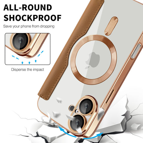 Husa de protectie Techsuit SmartMag Book compatibil cu iPhone 16, Maro