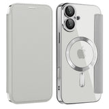 Husa de protectie Techsuit SmartMag Book compatibil cu iPhone 16, Gri