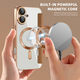 Husa de protectie Techsuit SmartMag Book compatibil cu iPhone 16 Plus, Maro