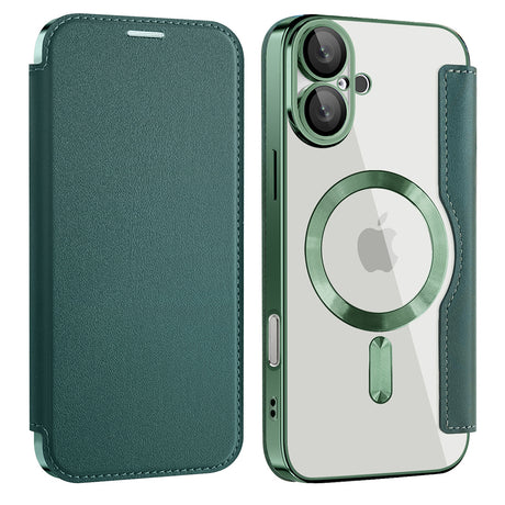 Husa de protectie Techsuit SmartMag Book compatibil cu iPhone 16 Plus, Verde