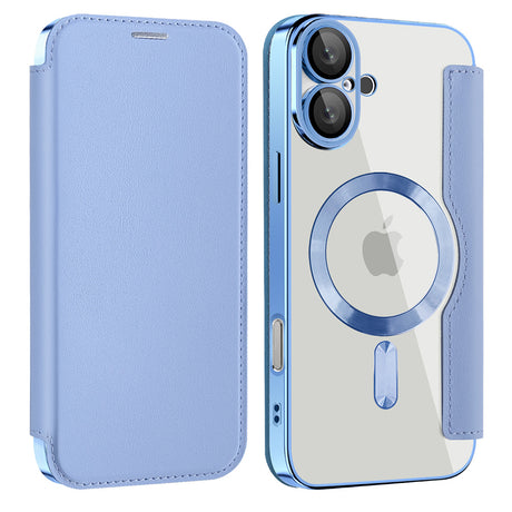 Husa de protectie Techsuit SmartMag Book compatibil cu iPhone 16 Plus, Albastru Deschis