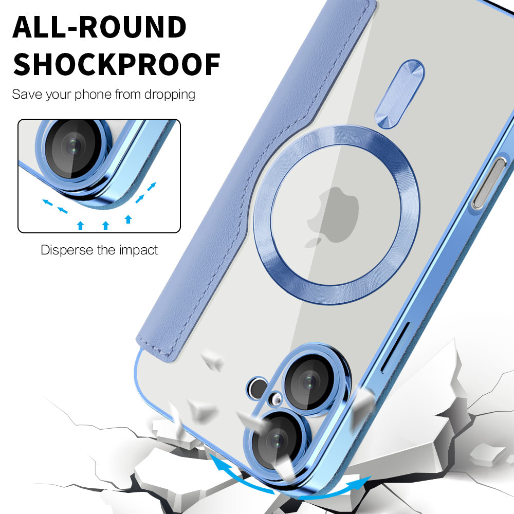 Husa de protectie Techsuit SmartMag Book compatibil cu iPhone 16 Plus, Albastru Deschis