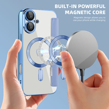 Husa de protectie Techsuit SmartMag Book compatibil cu iPhone 16 Plus, Albastru Deschis