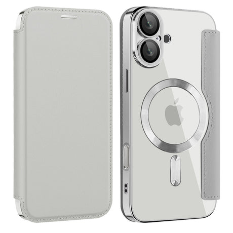 Husa de protectie Techsuit SmartMag Book compatibil cu iPhone 16 Plus, Gri