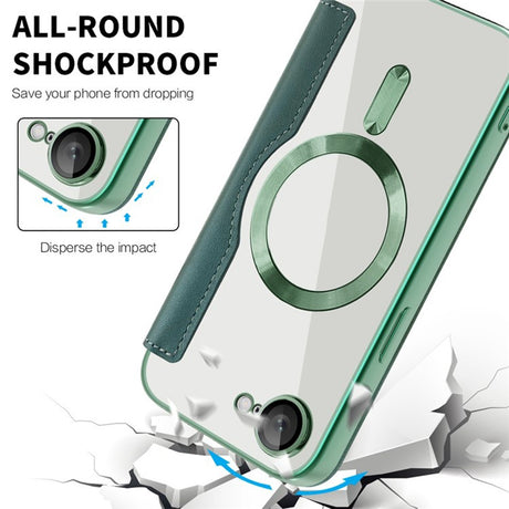 Husa de protectie Techsuit SmartMag Book compatibil cu iPhone 16e / iPhone 17e, Verde