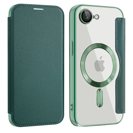 Husa de protectie Techsuit SmartMag Book compatibil cu iPhone 16e / iPhone 17e, Verde