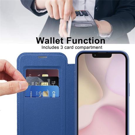 Husa de protectie Techsuit SmartMag Book compatibil cu iPhone 16e / iPhone 17e, Albastru
