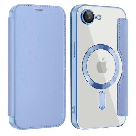 Husa de protectie Techsuit SmartMag Book compatibil cu iPhone 16e / iPhone 17e, Albastru Deschis