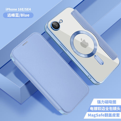 Husa de protectie Techsuit SmartMag Book compatibil cu iPhone 16e / iPhone 17e, Albastru Deschis