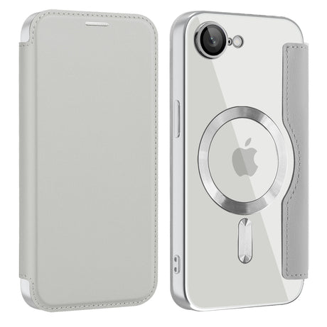 Husa de protectie Techsuit SmartMag Book compatibil cu iPhone 16e / iPhone 17e, Gri