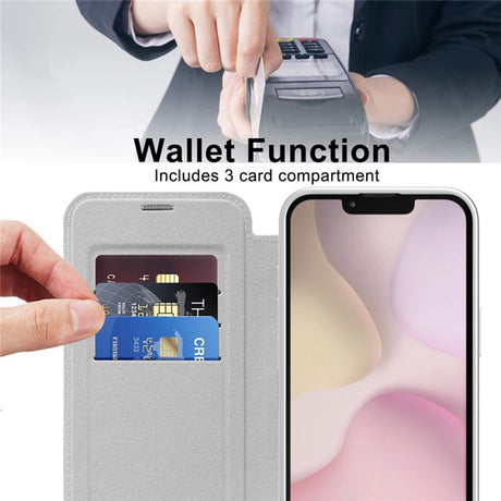 Husa de protectie Techsuit SmartMag Book compatibil cu iPhone 16e / iPhone 17e, Gri