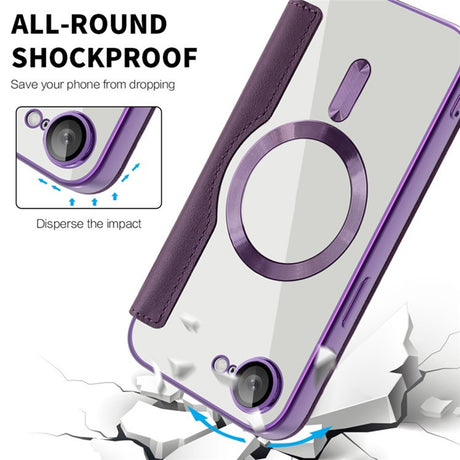 Husa de protectie Techsuit SmartMag Book compatibil cu iPhone 16e / iPhone 17e, Mov