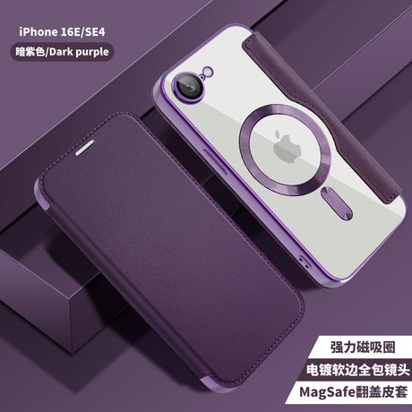 Husa de protectie Techsuit SmartMag Book compatibil cu iPhone 16e / iPhone 17e, Mov