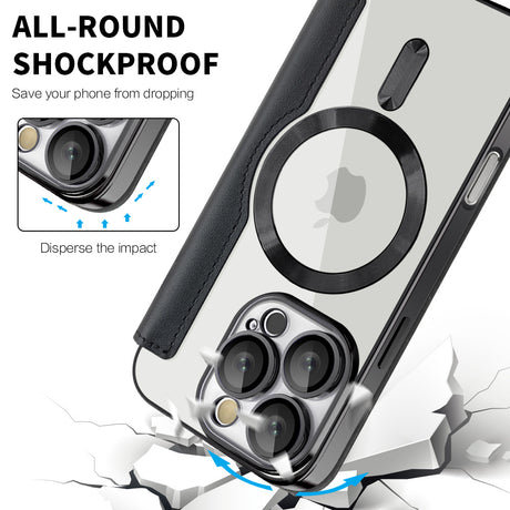 Husa de protectie Techsuit SmartMag Book compatibil cu iPhone 16 Pro, Negru