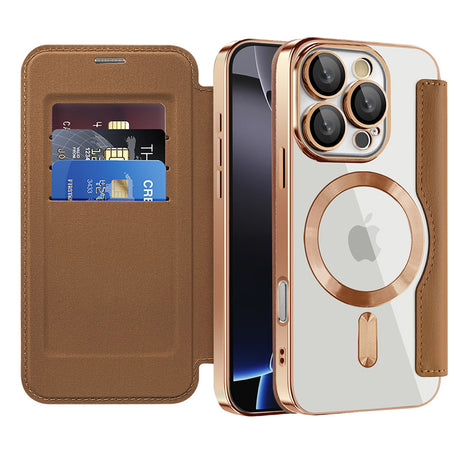 Husa de protectie Techsuit SmartMag Book compatibil cu iPhone 16 Pro, Maro