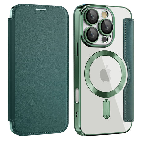 Husa de protectie Techsuit SmartMag Book compatibil cu iPhone 16 Pro, Verde