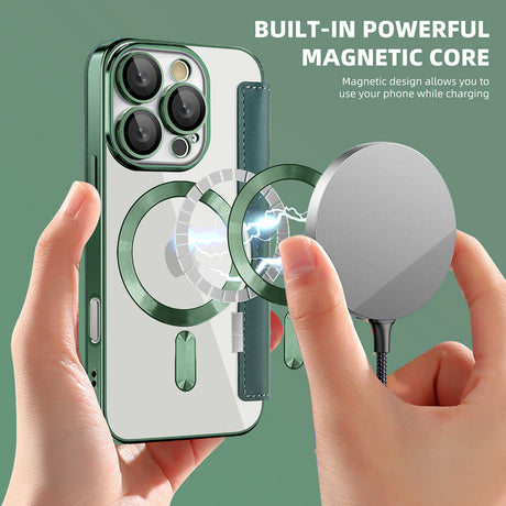 Husa de protectie Techsuit SmartMag Book compatibil cu iPhone 16 Pro, Verde