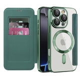 Husa de protectie Techsuit SmartMag Book compatibil cu iPhone 16 Pro, Verde