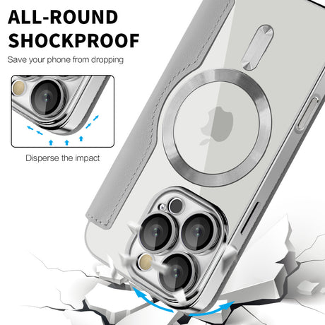 Husa de protectie Techsuit SmartMag Book compatibil cu iPhone 16 Pro, Gri