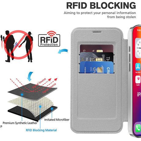 Husa de protectie Techsuit SmartMag Book compatibil cu iPhone 16 Pro, Gri
