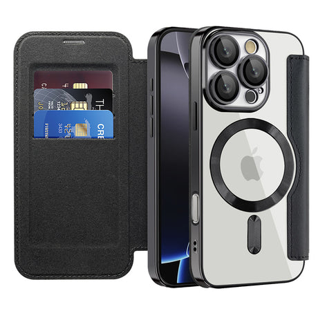 Husa de protectie Techsuit SmartMag Book compatibil cu iPhone 16 Pro Max, Negru