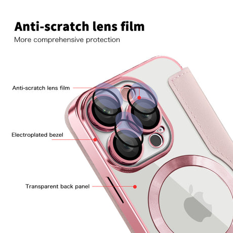 Husa de protectie Techsuit SmartMag Book compatibil cu iPhone 16 Pro Max, Roz