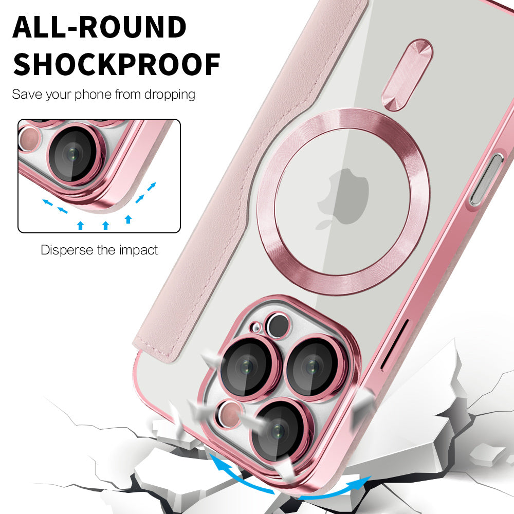 Husa de protectie Techsuit SmartMag Book compatibil cu iPhone 16 Pro Max, Roz