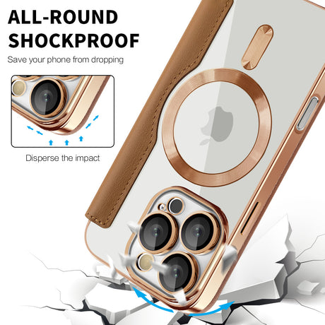Husa de protectie Techsuit SmartMag Book compatibil cu iPhone 16 Pro Max, Maro