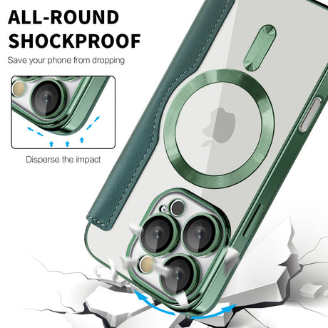 Husa de protectie Techsuit SmartMag Book compatibil cu iPhone 16 Pro Max, Verde