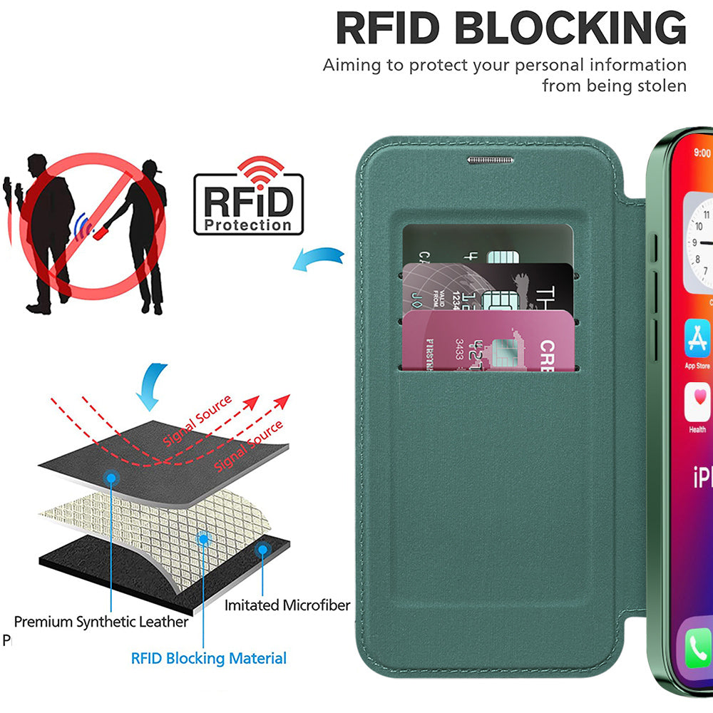 Husa de protectie Techsuit SmartMag Book compatibil cu iPhone 16 Pro Max, Verde