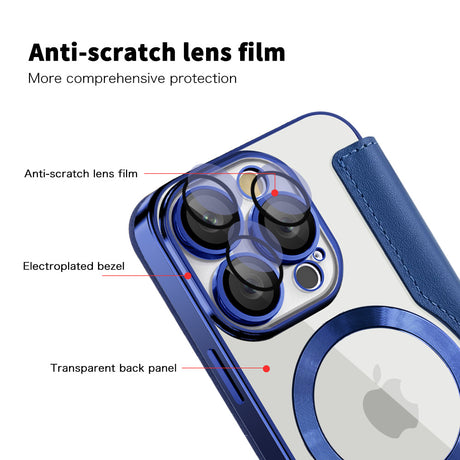 Husa de protectie Techsuit SmartMag Book compatibil cu iPhone 16 Pro Max, Albastru