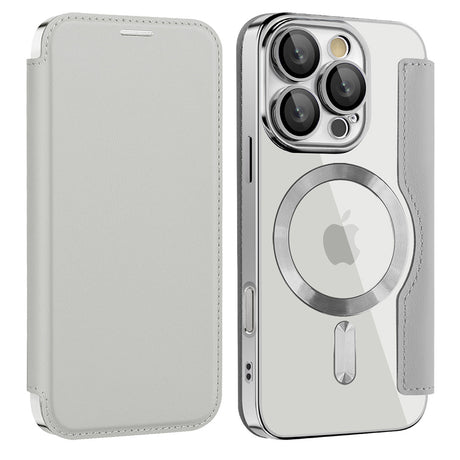 Husa de protectie Techsuit SmartMag Book compatibil cu iPhone 16 Pro Max, Gri