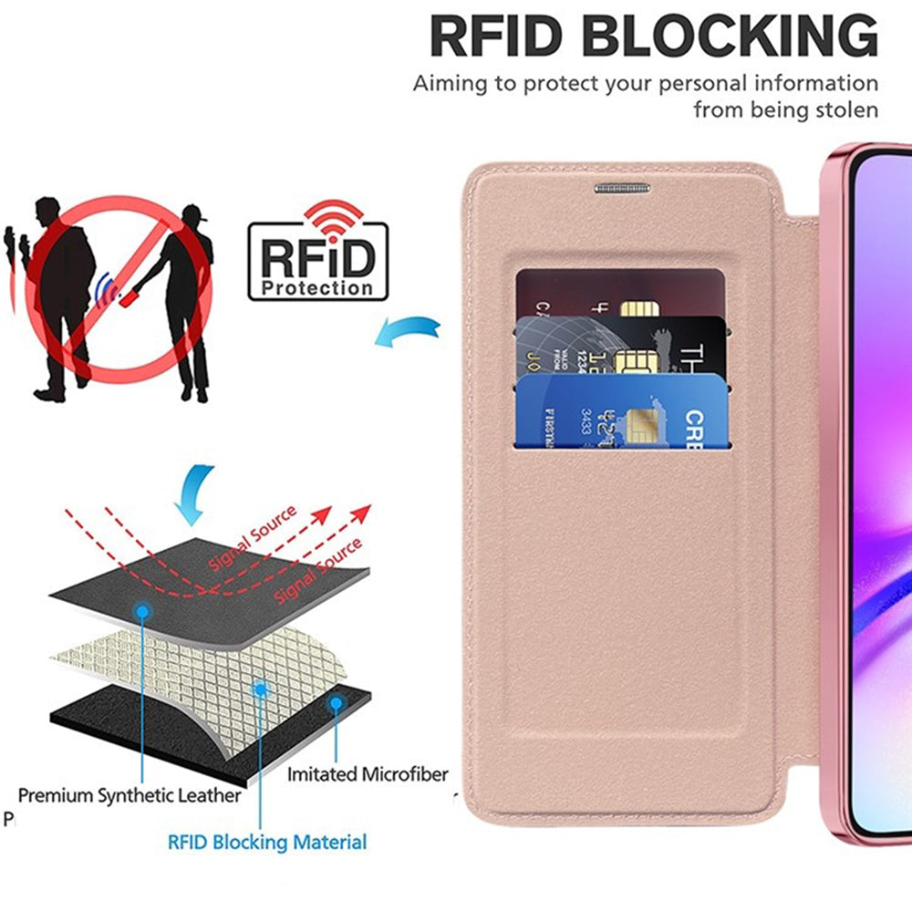 Husa de protectie Techsuit SmartMag Book compatibil cu Samsung Galaxy A05, Roz