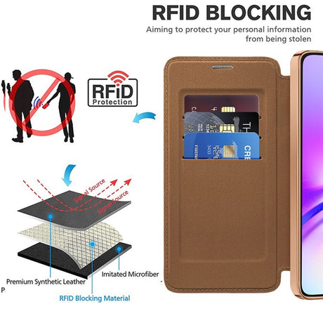Husa de protectie Techsuit SmartMag Book compatibil cu Samsung Galaxy A05s, Maro