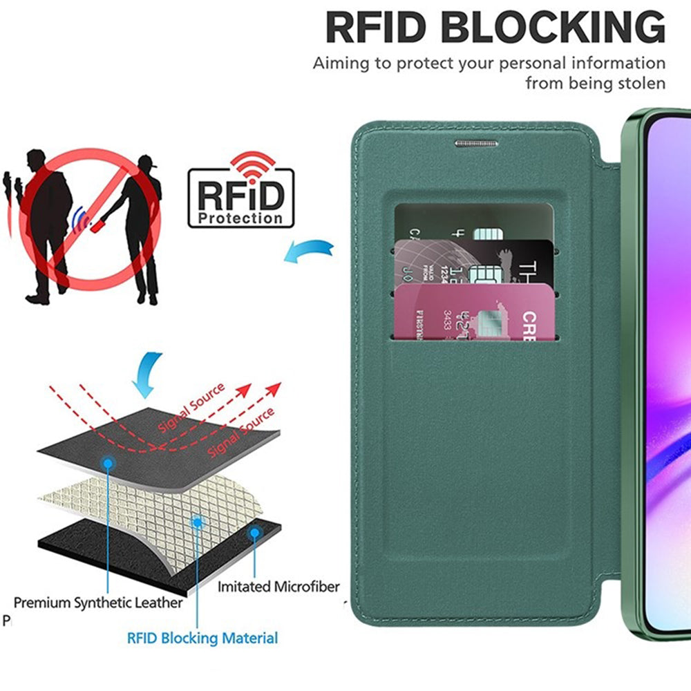 Husa de protectie Techsuit SmartMag Book compatibil cu Samsung Galaxy A05s, Verde
