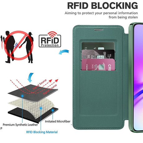 Husa de protectie Techsuit SmartMag Book compatibil cu Samsung Galaxy A05s, Verde
