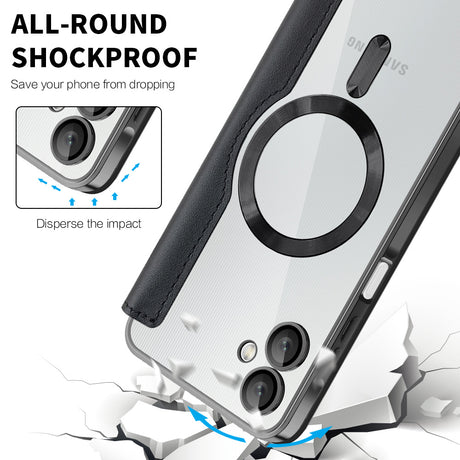 Husa de protectie Techsuit SmartMag Book compatibil cu Samsung Galaxy A06, Negru