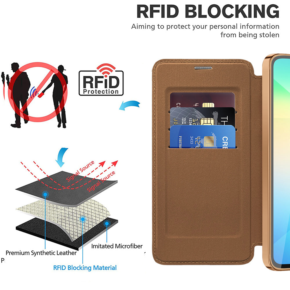 Husa de protectie Techsuit SmartMag Book compatibil cu Samsung Galaxy A06, Maro