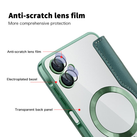 Husa de protectie Techsuit SmartMag Book compatibil cu Samsung Galaxy A06, Verde
