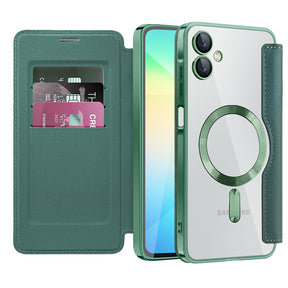 Husa de protectie Techsuit SmartMag Book compatibil cu Samsung Galaxy A06, Verde