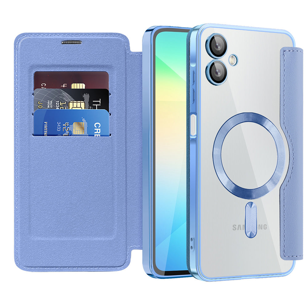 Husa de protectie Techsuit SmartMag Book compatibil cu Samsung Galaxy A06, Albastru Deschis