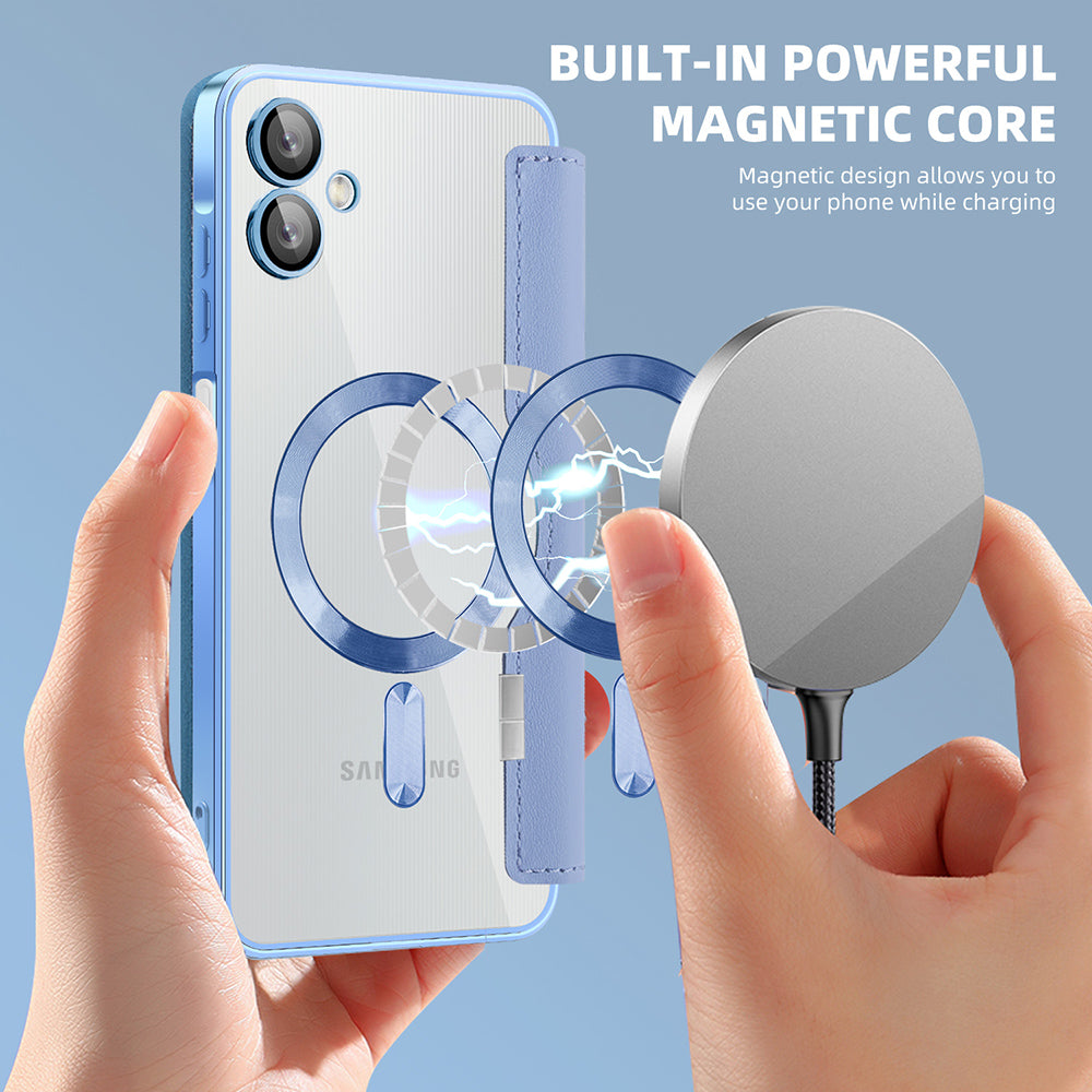 Husa de protectie Techsuit SmartMag Book compatibil cu Samsung Galaxy A06, Albastru Deschis