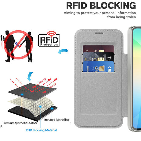 Husa de protectie Techsuit SmartMag Book compatibil cu Samsung Galaxy A06, Gri