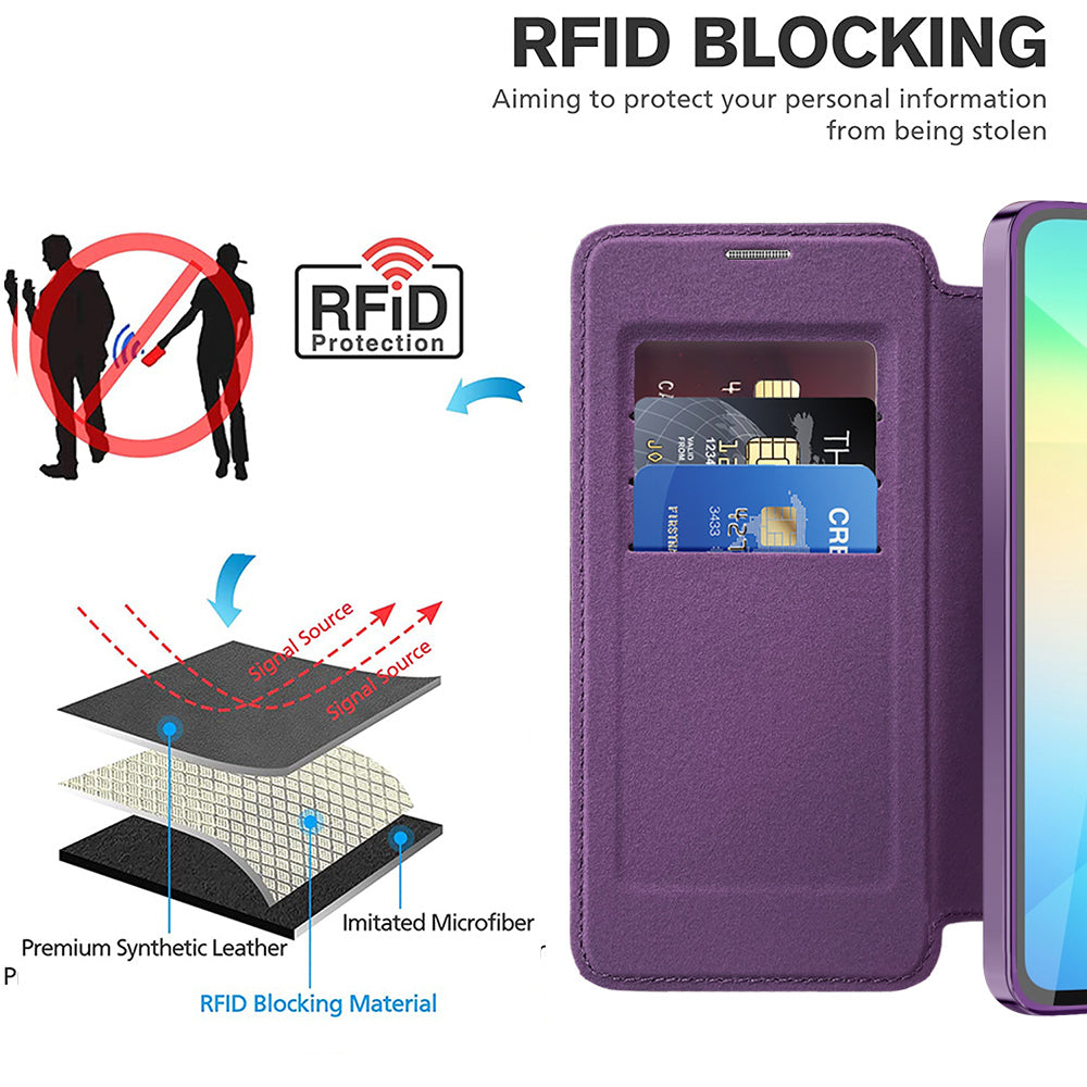 Husa de protectie Techsuit SmartMag Book compatibil cu Samsung Galaxy A06, Mov