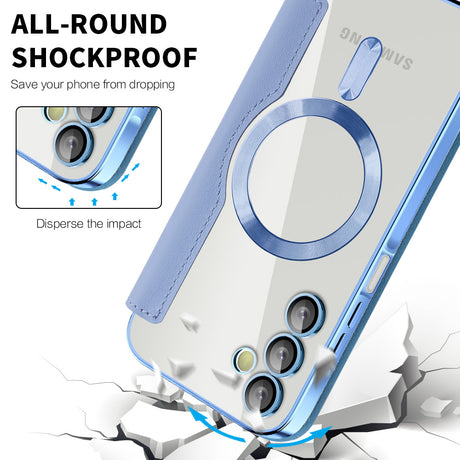Husa de protectie Techsuit SmartMag Book compatibil cu Samsung Galaxy A15 4G / A15 5G, Albastru Deschis