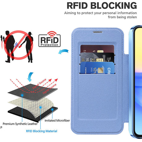 Husa de protectie Techsuit SmartMag Book compatibil cu Samsung Galaxy A15 4G / A15 5G, Albastru Deschis