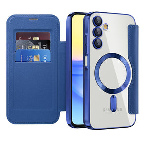 Husa de protectie Techsuit SmartMag Book compatibil cu Samsung Galaxy A15 4G / A15 5G, Albastru