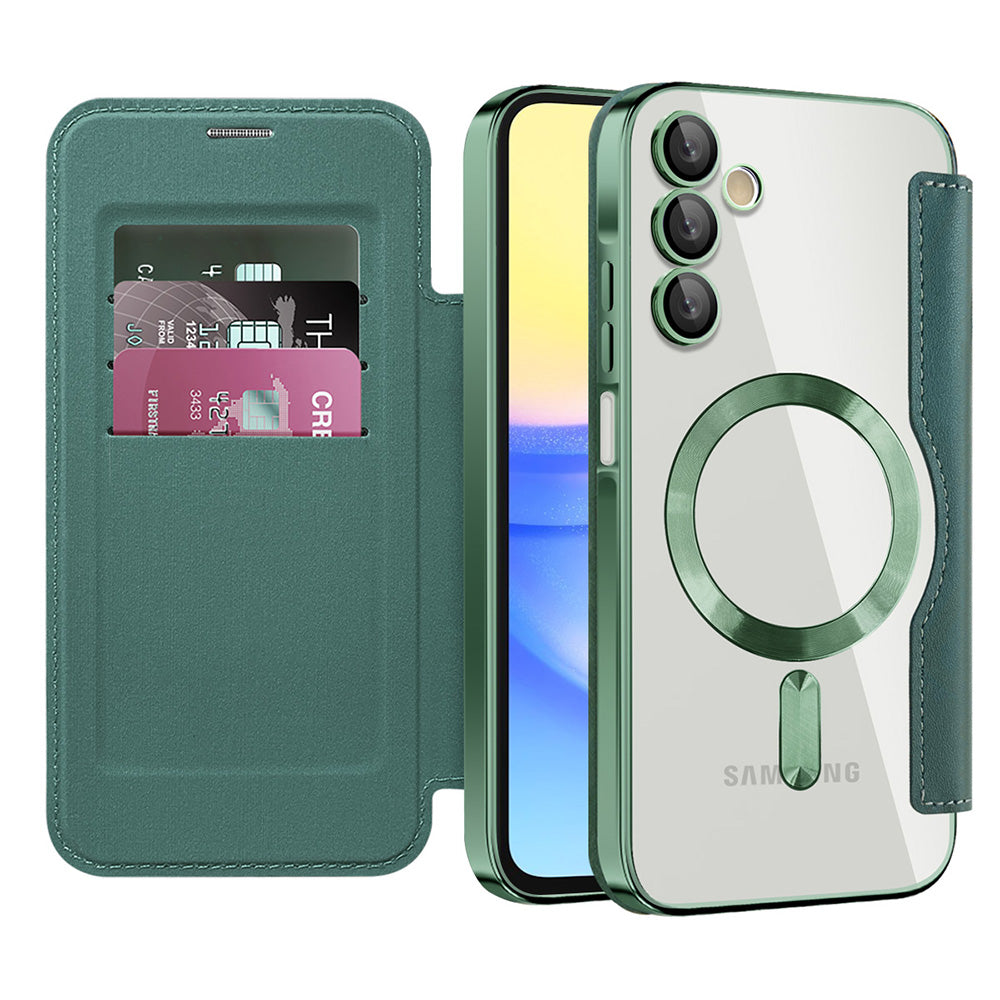 Husa de protectie Techsuit SmartMag Book compatibil cu Samsung Galaxy A15 4G / A15 5G, Verde